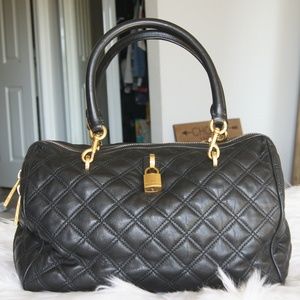 MARC JACOBS Large Quilted Black Leather Bag